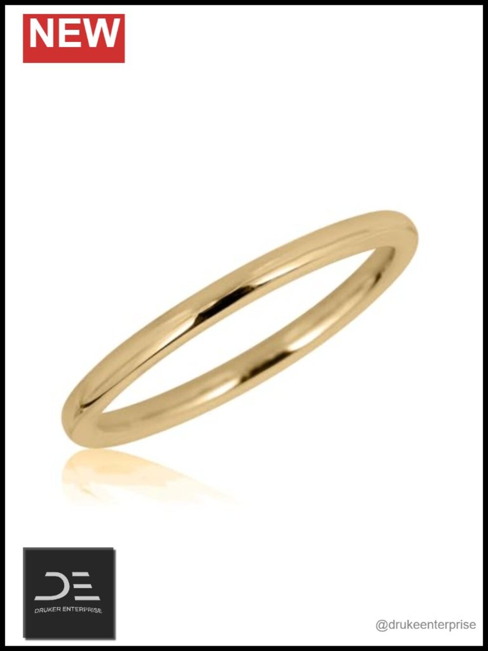 10K Yellow Gold Stackable Band Ring Size 8